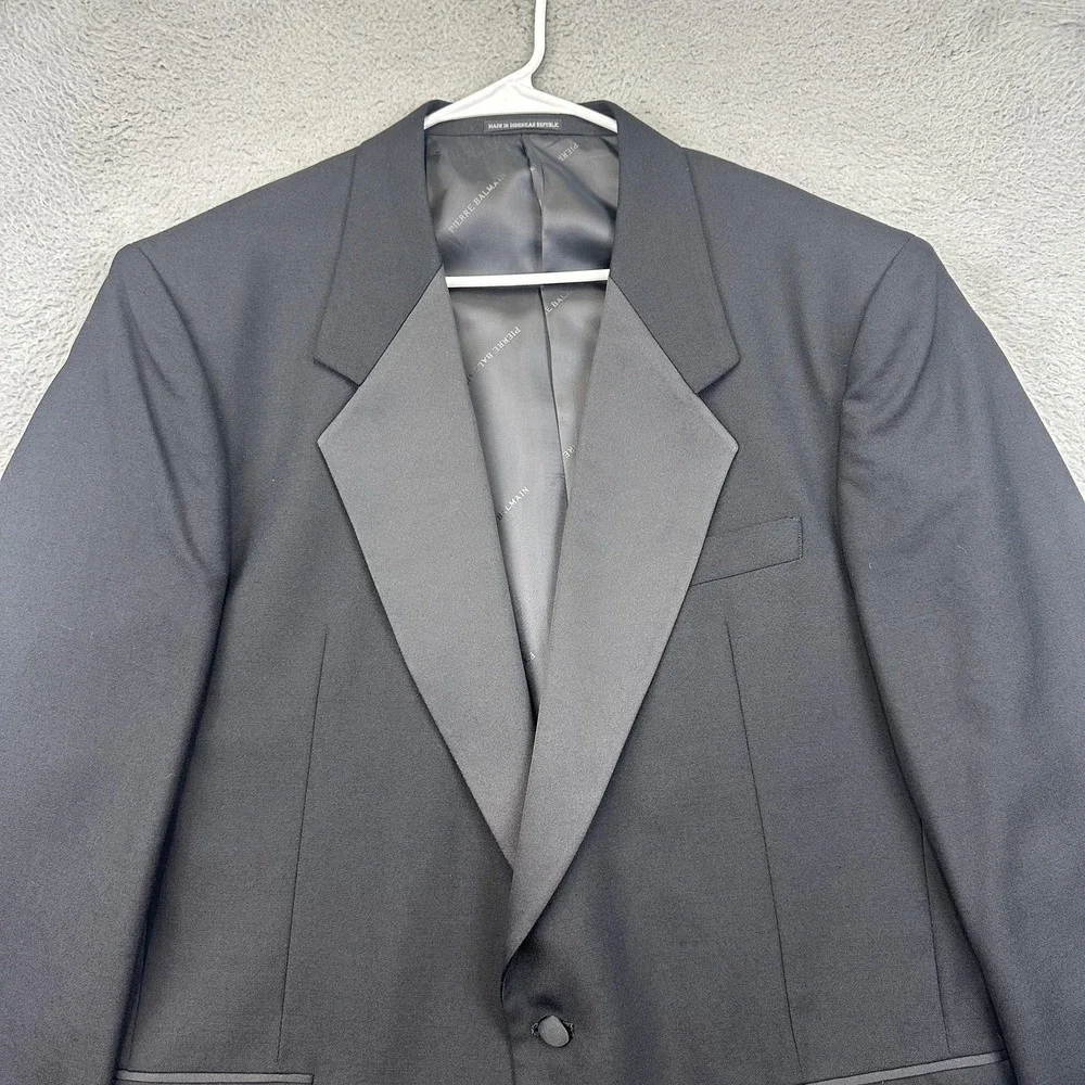 Pierre Balmain Blazer Mens 44 Black Wool Single Breasted Tuxedo Jacket Formal‎
